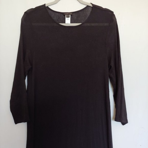 Wearever J.Jill long sleeve semi sheer maxi dress ultra high slits up sides MT - Picture 2 of 13